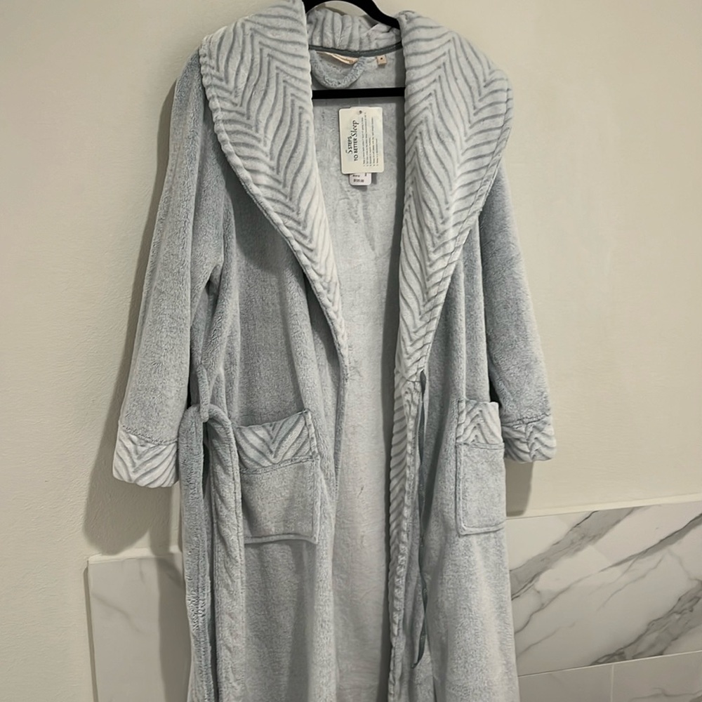 Luxurious cozy robe from Soft Surroundings. Never worn, with tags, pale blue.